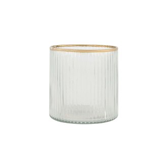 Zusss Waxinelichthouder glas ribbel transparant