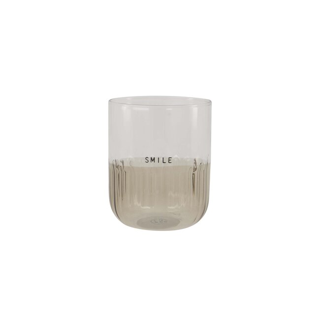 Zusss Drinkglas smile transparant/zand