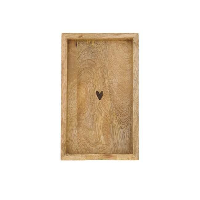 Zusss Servethouder hout hartje 11x20cm naturel