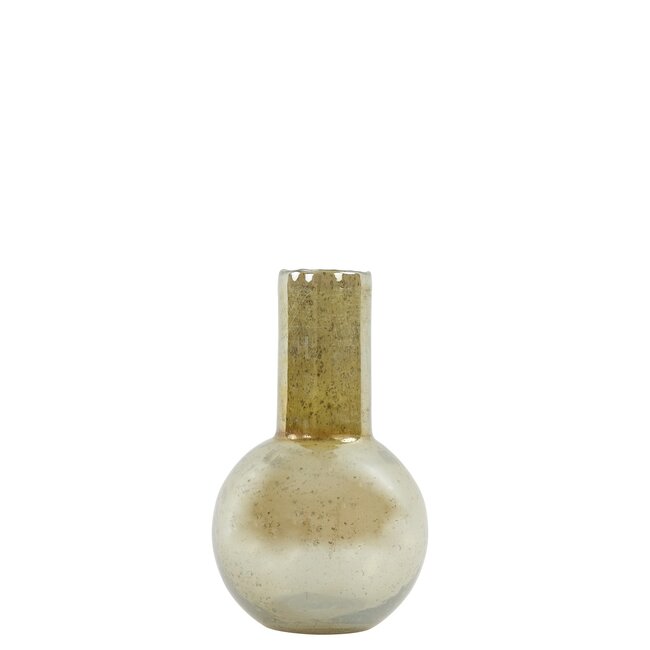 Light & Living Vaas Ø18x29cm DAPOLI glas steenslag amber