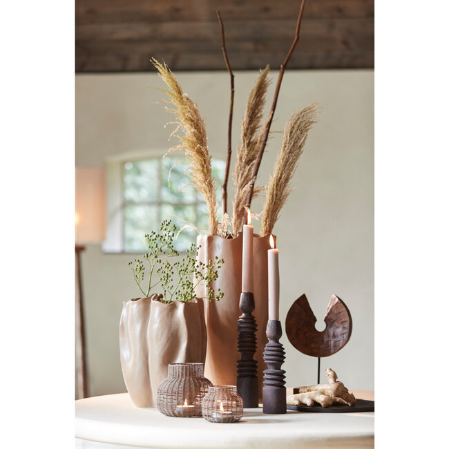 Light & Living Vaas deco 28X27,5X56 cm SANGULI keramiek grijs bruin