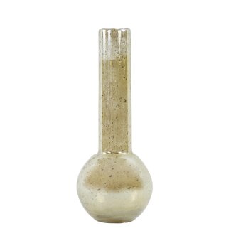 Light & Living Vaas Ø18x45cm DAPOLI glas steenslag amber