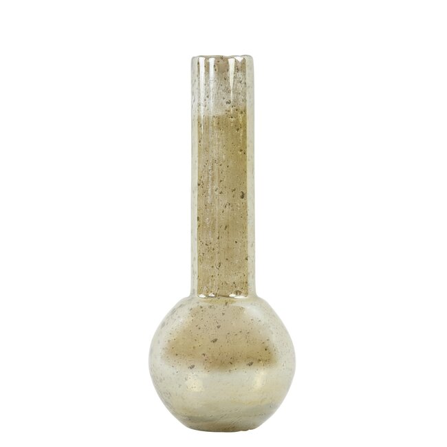 Light & Living Vaas Ø18x45cm DAPOLI glas steenslag amber