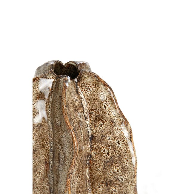 Light & Living Vaas deco 11,5x10x13,5 cm IDRIJA keramiek licht bruin