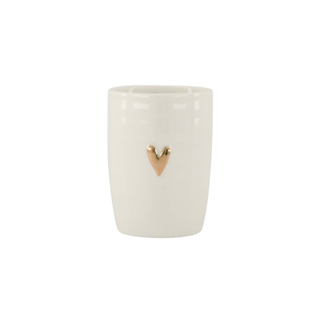 Zusss Koffiemok hartje wit/goud