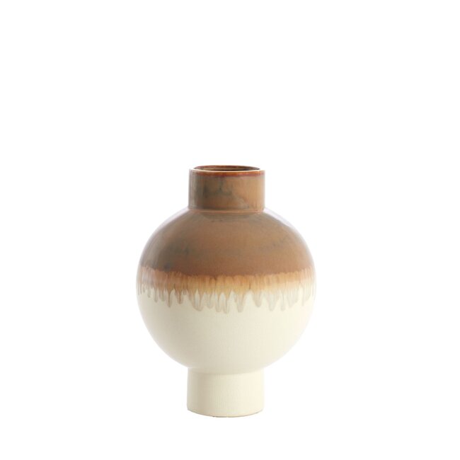 Light & Living Vaas deco Ø28x38 cm ZELATA keramiek crème taupe