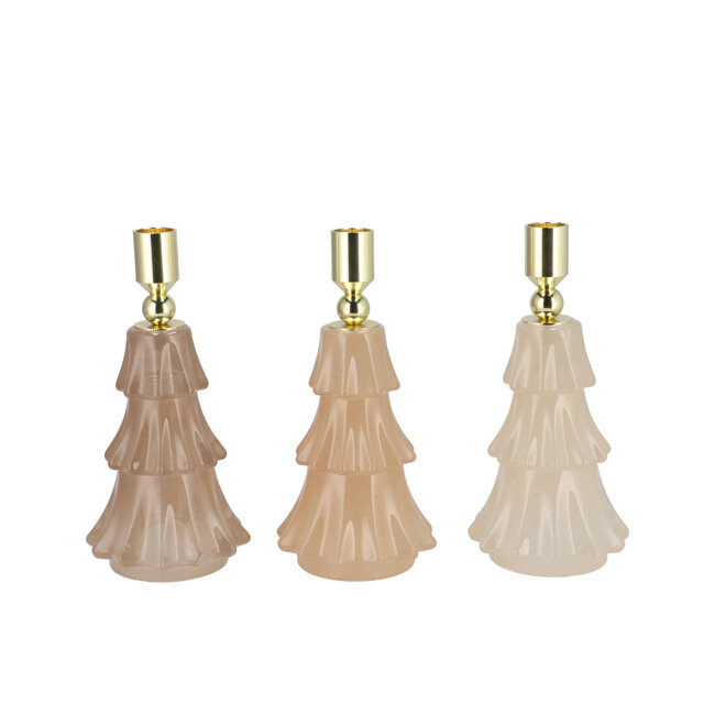 Jazz Cozy Sand Candle Holder 10x20 cm X-mas Tree 3 ass.
