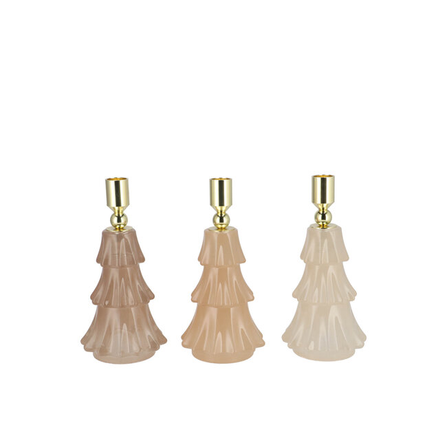 Jazz Cozy Sand Candle Holder 9x16 cm X-mas Tree 3 ass.