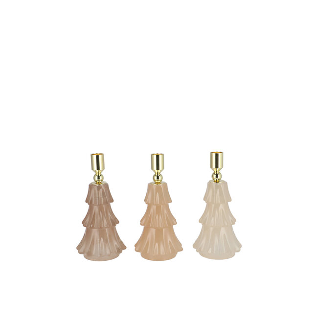 Jazz Cozy Sand Candle Holder 8x13 cm X-mas Tree 3 ass.