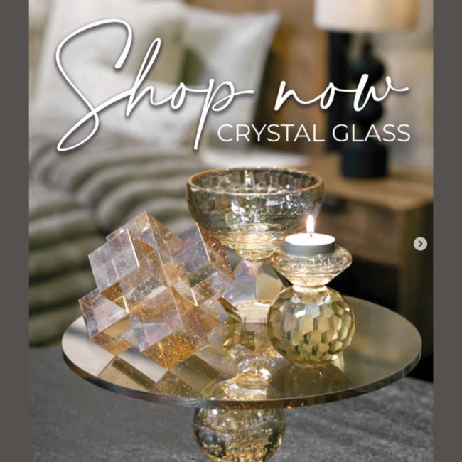 Colmore Decoratief cross natural crystal glass 15x15x15