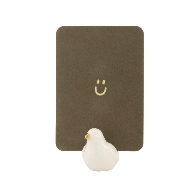 Zusss Keramieken kaartenhouder vogel wit