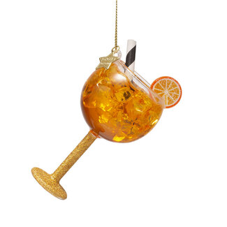 Vondels Ornament glass orange spritzer H11cm Vondels Ornament glass orange spritzer H11cm