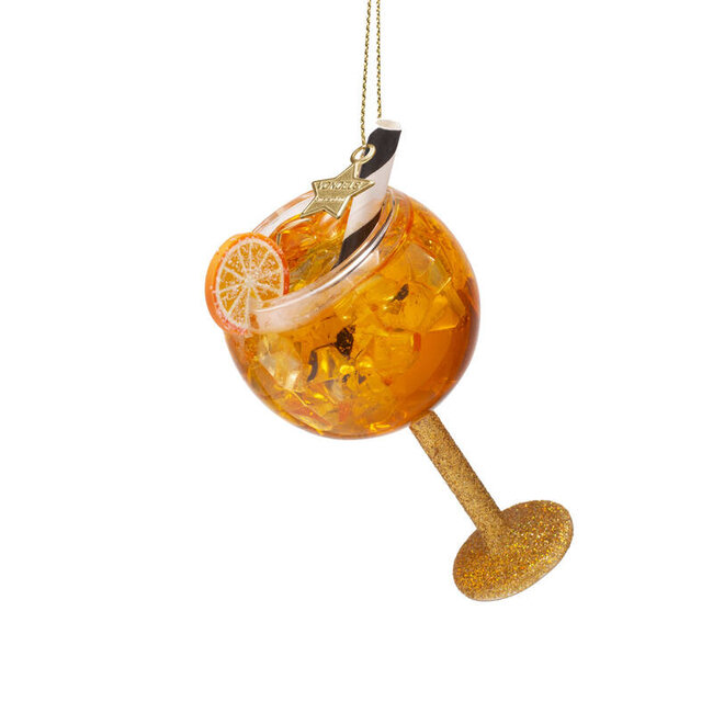 Vondels Ornament glass orange spritzer H11cm