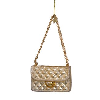 Vondels Ornament glass champagne opal fashion bag H5.5cm