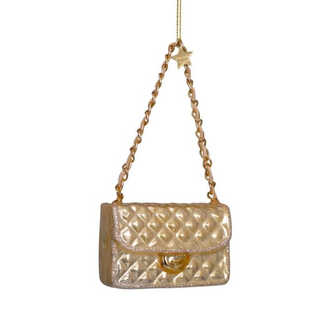 Vondels Ornament glass champagne opal fashion bag H5.5cm