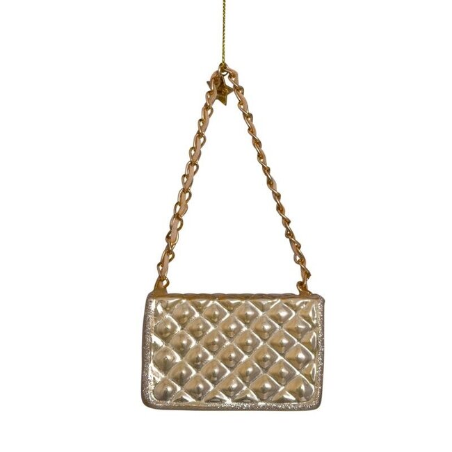 Vondels Ornament glass champagne opal fashion bag H5.5cm