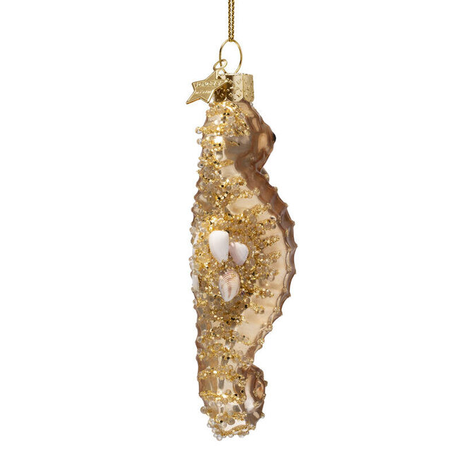 Vondels Ornament glass gold seahorse H13.5cm