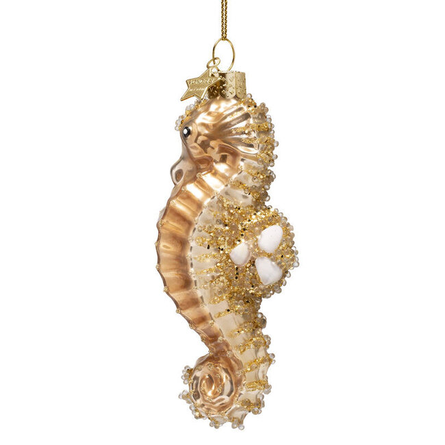 Vondels Ornament glass gold seahorse H13.5cm