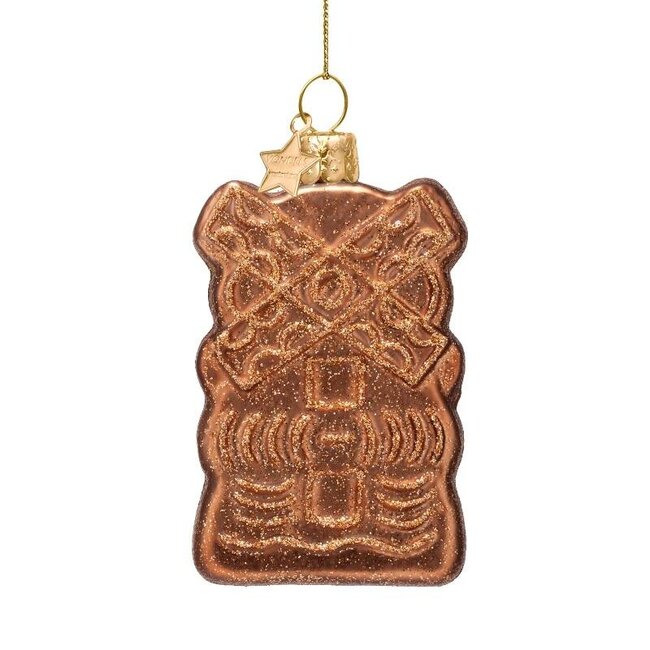 Vondels Ornament glass Dutch speculaas koekje H9cm