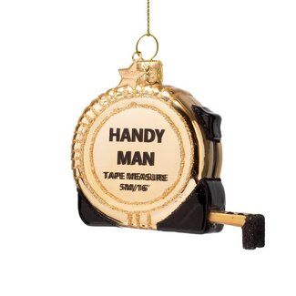 Vondels Ornament glass shiny gold tape measure H6.5 cm