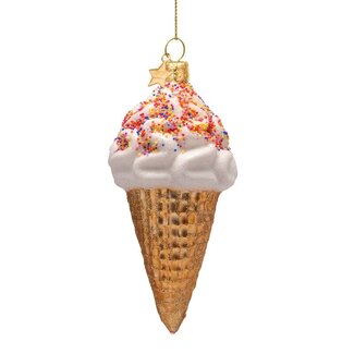 Vondels Ornament glass multicolor ice cream w/sprinkles H14cm