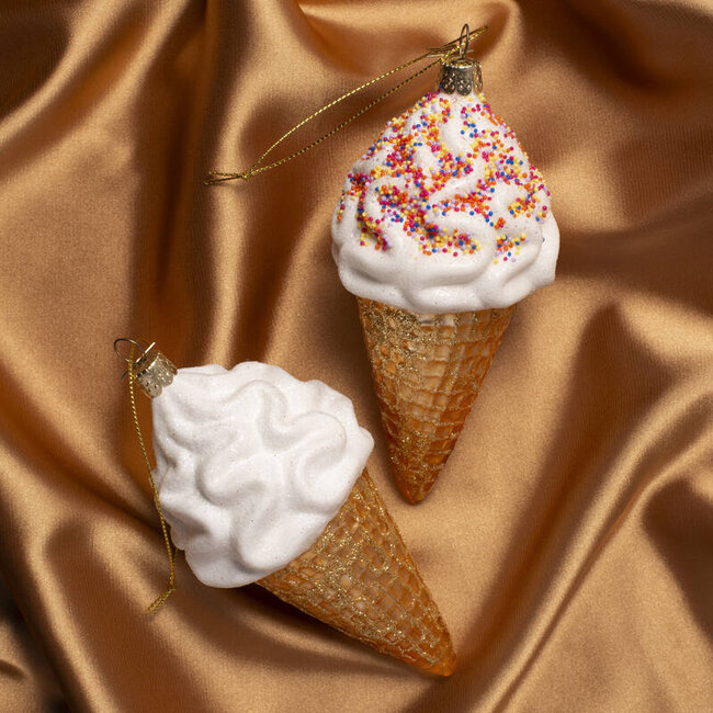 Vondels Ornament glass multicolor ice cream w/sprinkles H14cm