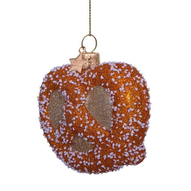 Vondels Ornament glass gold pretzel H6cm