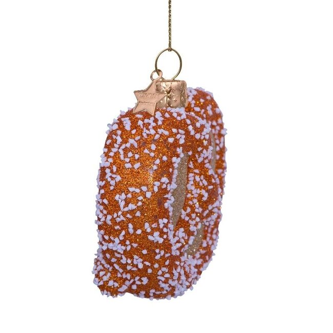 Vondels Ornament glass gold pretzel H6cm