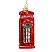 Vondels Ornament glass opal red phone box H13cm