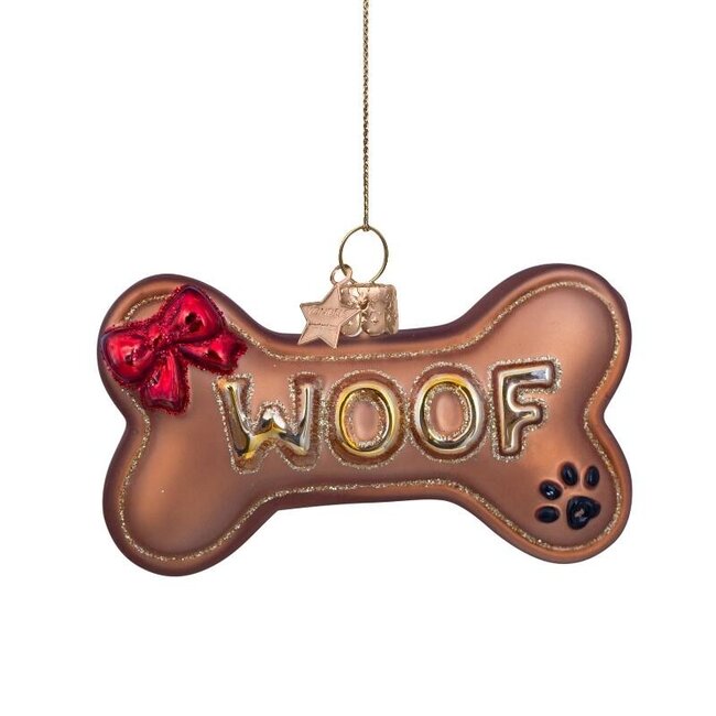 Vondels Ornament glass dog bone H6.5cm