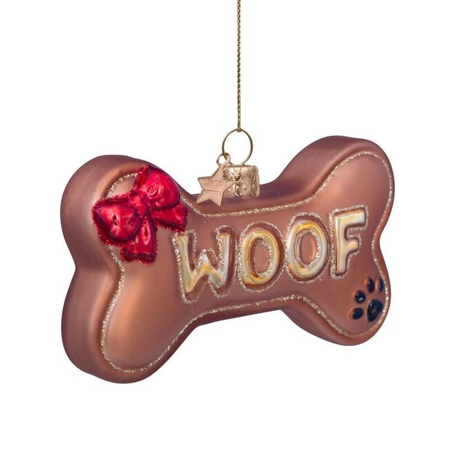 Vondels Ornament glass dog bone H6.5cm