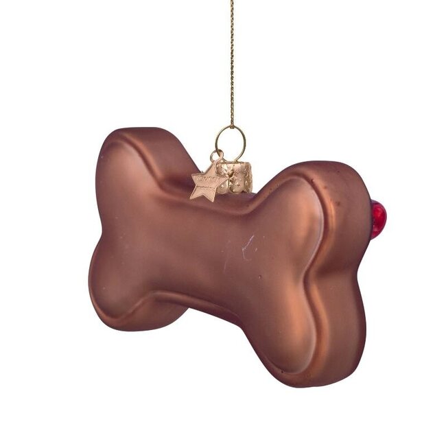 Vondels Ornament glass dog bone H6.5cm