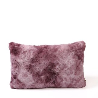 PTMD Linde Burgundy faux fur cushion rectangle