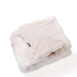 PTMD Linde Offwhite faux fur plaid in giftbox 150 x 200