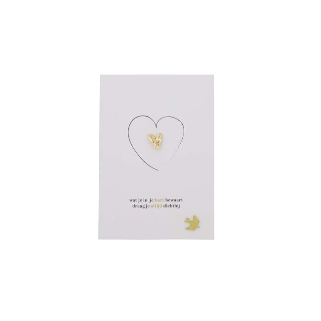 Zusss Kaartenstandaard magneet vogeltje goud