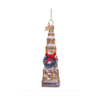 Vondels Ornament glass gold Martinitoren Groningen H12.5cm