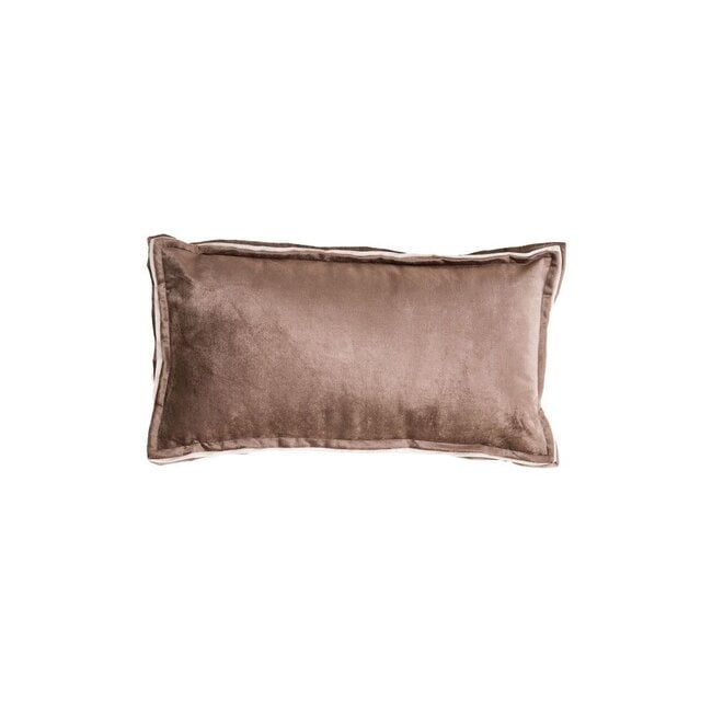 Light & Living Kussen 30X60 Cm Baxley fluweel Grijs + Naturel