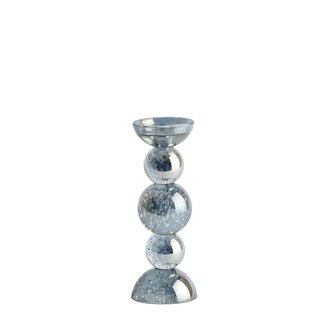 Light & Living Kaarsenhouder Ø10x26,5 cm ITINGA glas bubbel smoke