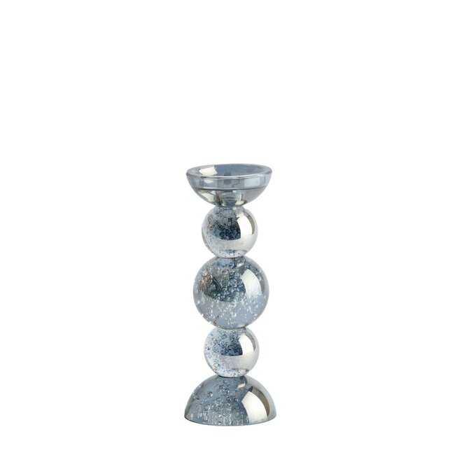 Light & Living Kaarsenhouder Ø10x26,5 cm ITINGA glas bubbel smoke