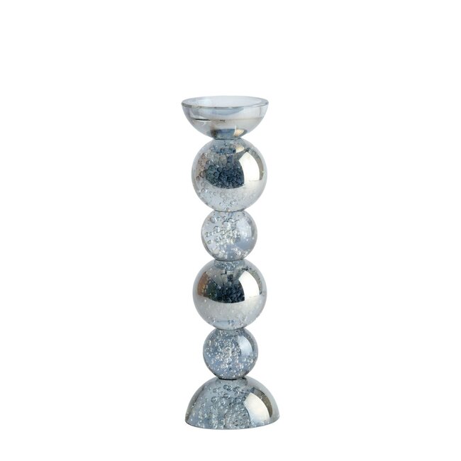 Light & Living Kaarsenhouder Ø9,5x34 cm ITINGA glas bubbel smoke