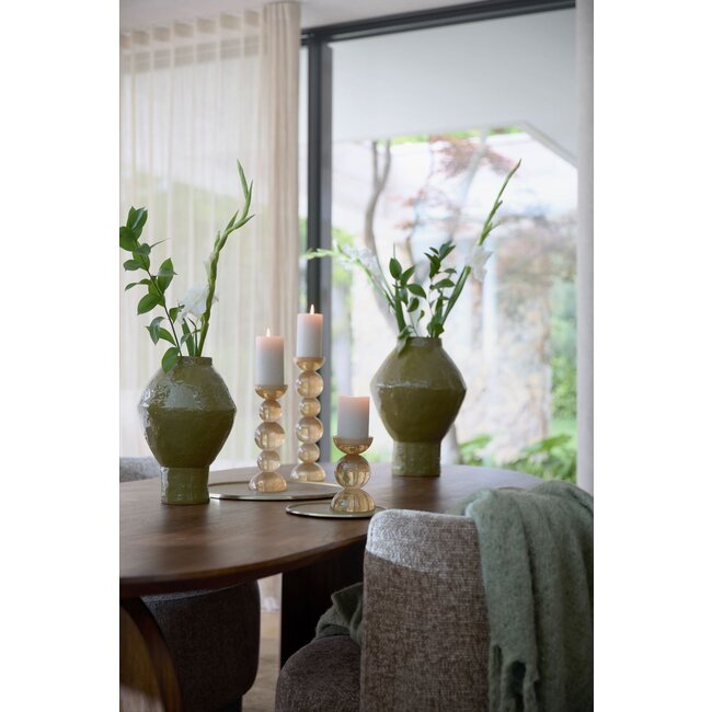 Light & Living Kaarsenhouder Ø10x26,5 cm ITINGA glas melk amber