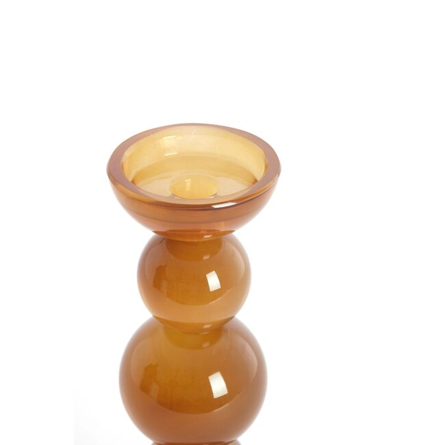 Light & Living Kaarsenhouder Ø10x26,5 cm ITINGA glas melk donker bruin