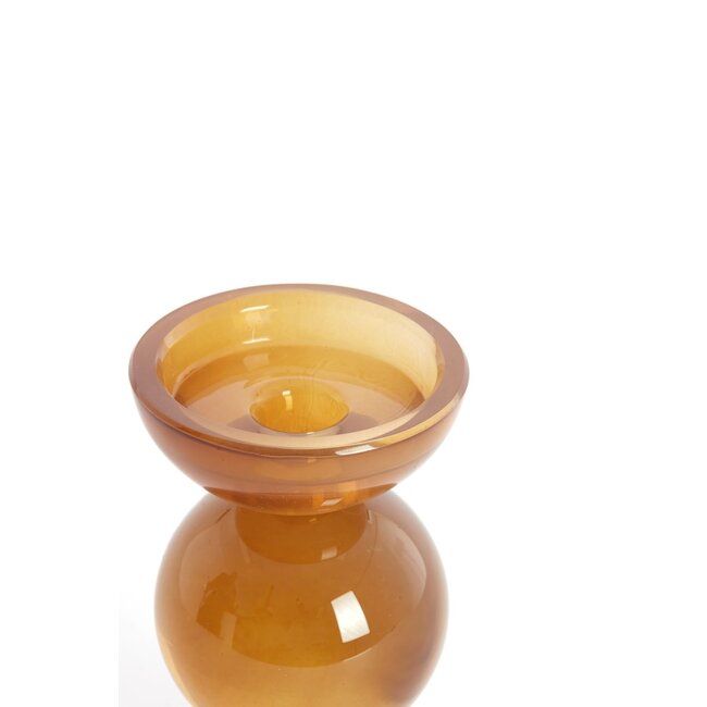 Light & Living Kaarsenhouder Ø9,5x15,5 cm ITINGA glas melk donkerbuin