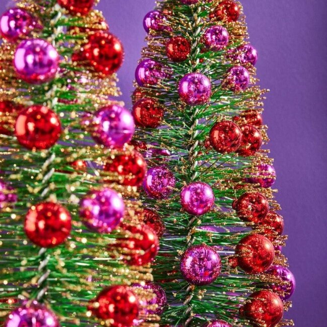 Fir Tree with balls red purple 63 cm