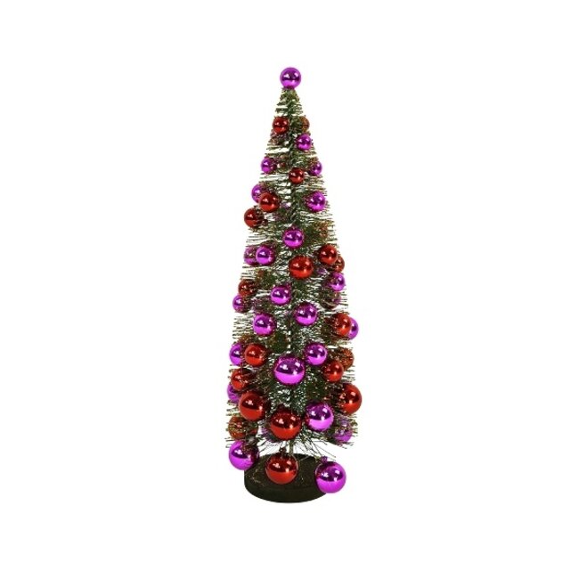 Fir Tree with balls red purple 51 cm