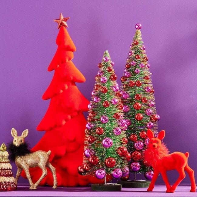 Fir Tree with balls red purple 51 cm