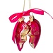 Vondels Ornament glass pinkraspberry pink set of best friends heart H8.5