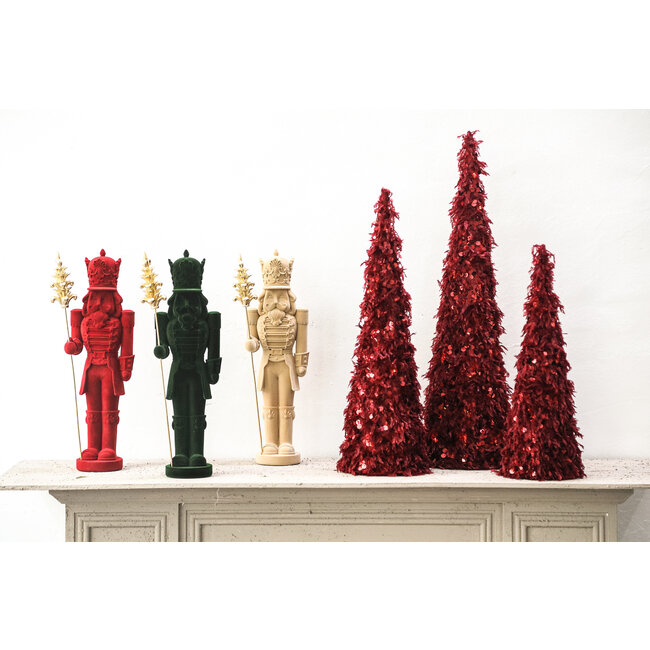 PTMD Muraay Beige poly nutcracker statue w flocking S