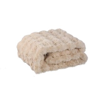 PTMD Dunae Cream fake fur plaid dotted pattern S 170x140 cm