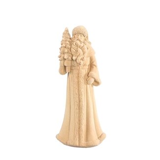 PTMD Dylaen Beige poly santa claus statue w flocking PTMD Dylaen Beige poly santa claus statue w flocking